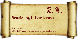 Reményi Marianna névjegykártya